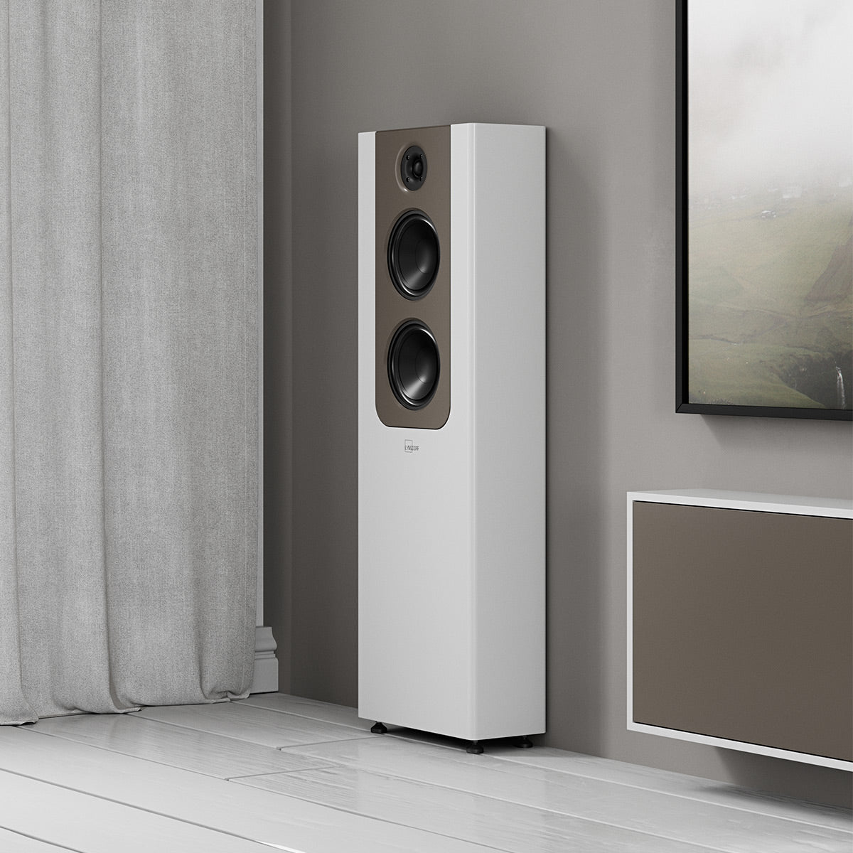 Lyngdorf Audio FR-2 Floorstanding Speaker - Each (White/Mocha)