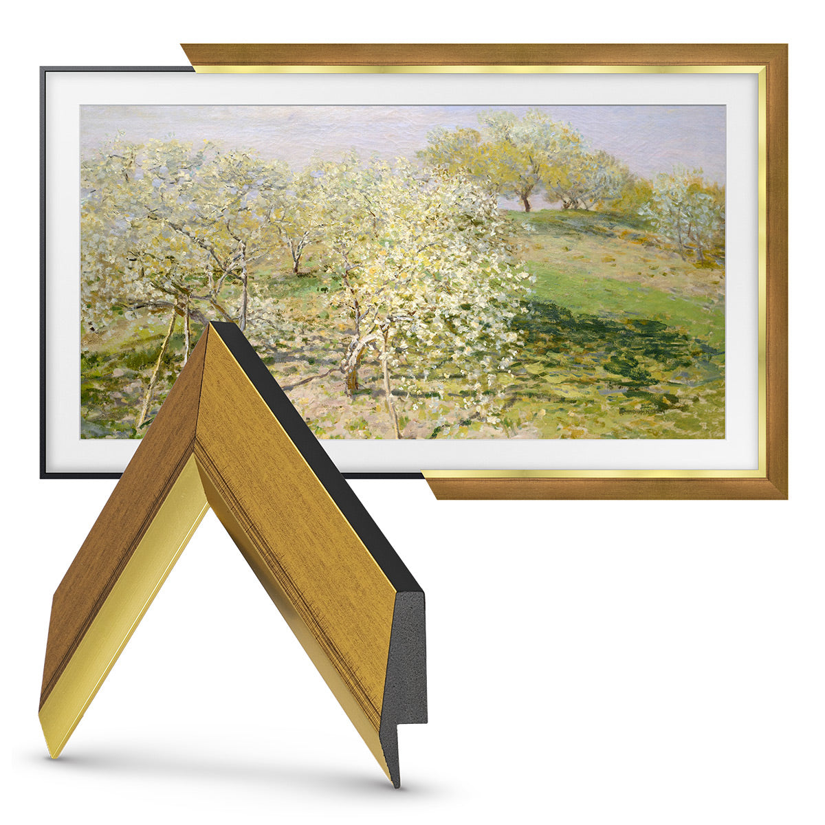 Deco TV Frames 50" Slim Frame for Samsung The Frame TV 2021-2024 (Modern Gold Leaf)