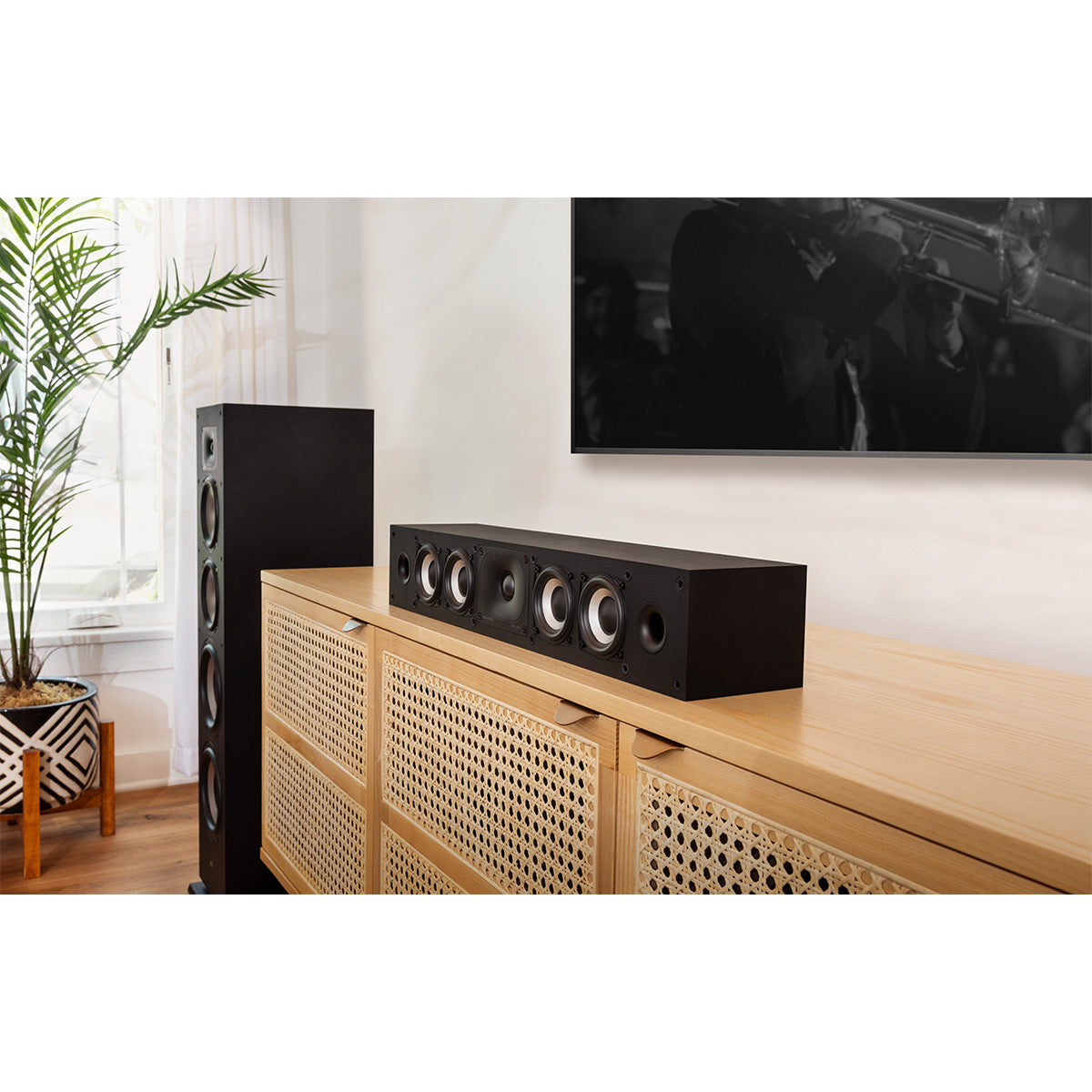 Polk Audio Monitor MXT35 Low Profile Center Channel Speaker Cable Bundle