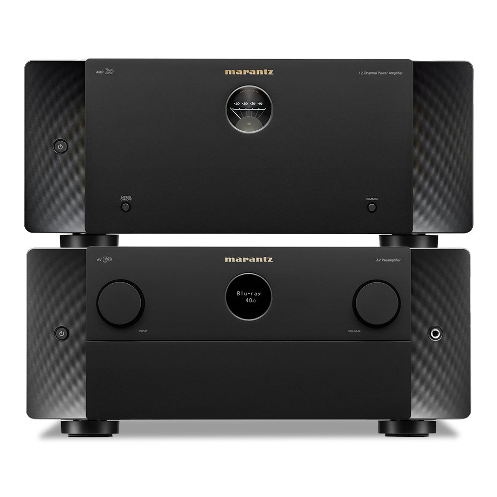 Marantz AMP 20 6 Channel Power Amplifier & AV 30 11.4 Channel Balanced AV Preamplifier Bundle