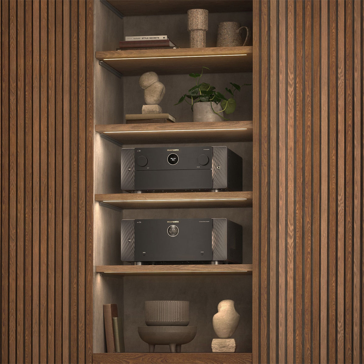 Marantz AMP 20 6 Channel Power Amplifier & AV 30 11.4 Channel Balanced AV Preamplifier Bundle