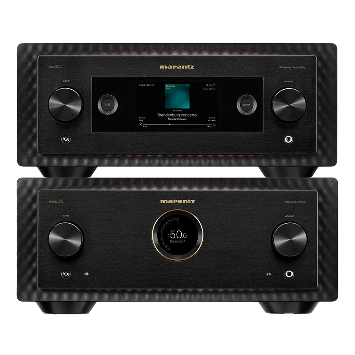 Marantz MODEL 10 Integrated Amplifier Bundle with Link 10n Streaming Preamplifier (Black)
