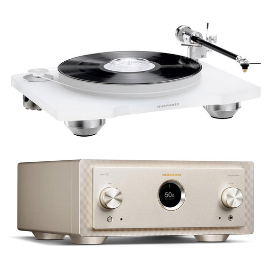 Marantz MODEL10 Integrated Amplifier (Champagne) with TT-15S1 Precision Belt Drive Turntable