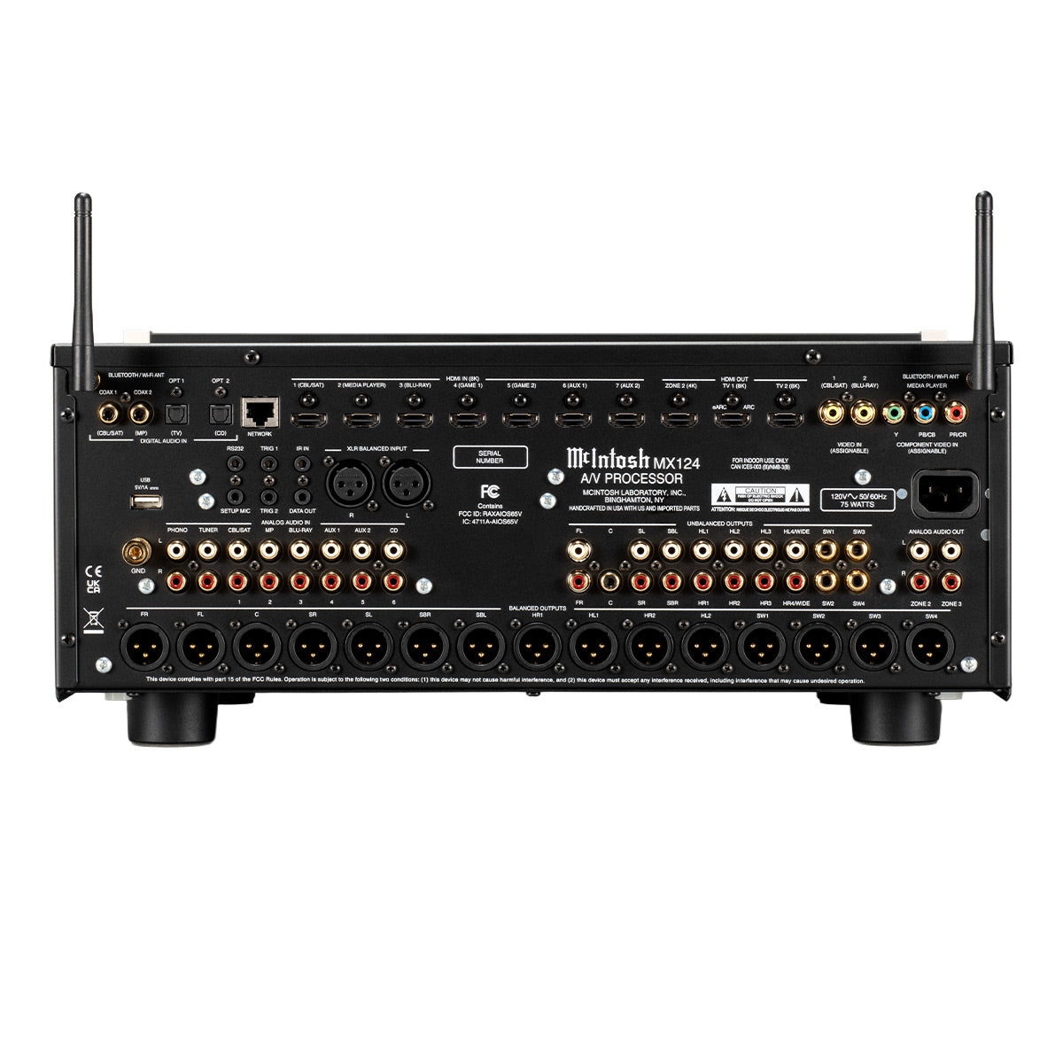 McIntosh MX124 home theater processor alternate view