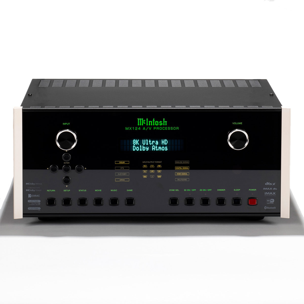 McIntosh MX124 home theater processor front panel