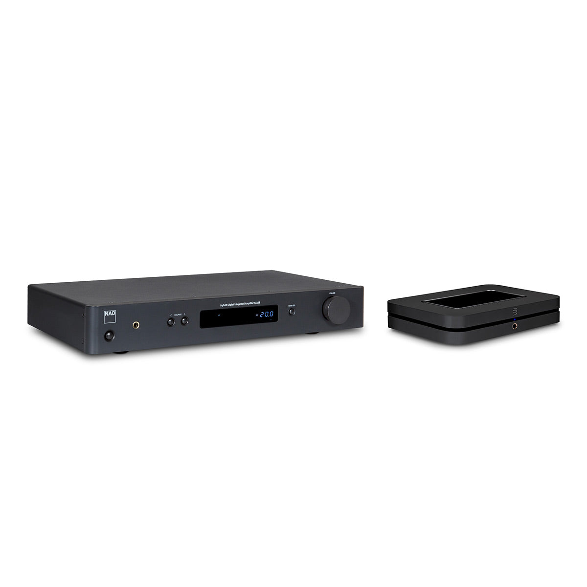 NAD Electronics C 328 Hybrid Digital Integrated Amplifier with Bluesound Node Wireless Multi-Room Hi-Res Music Streamer (Black)