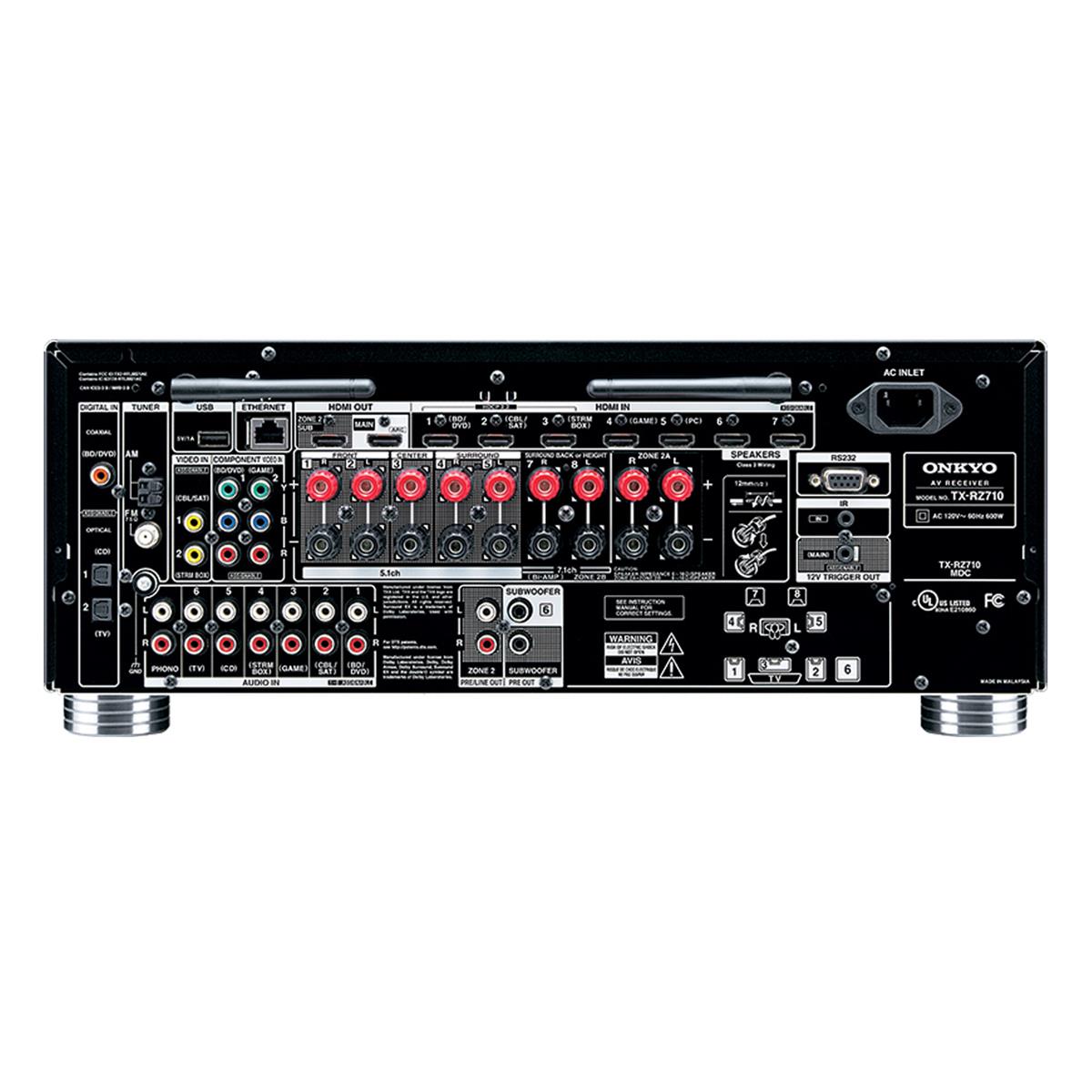 Onkyo TX-RZ710 7.2 Channel A/V Wireless Network Receiver with HDCP2.2/HDR & Bluetooth
