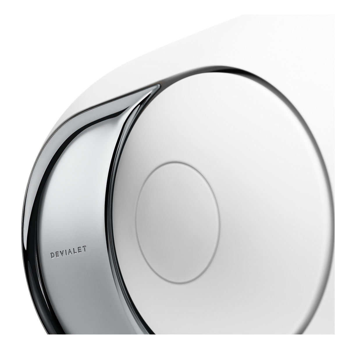 Devialet Phantom I 103dB High-End Wireless Speaker (Light Chrome) with Treepod Floorstand for Phantom I (Matte White) - Each