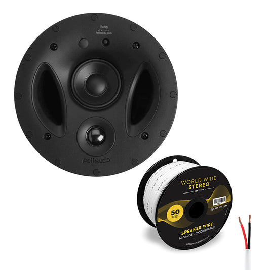 Polk Audio 70-RT Vanishing 7" In Ceiling 3 Way Speaker with 14 Gauge Speaker Wire - 50 Feet