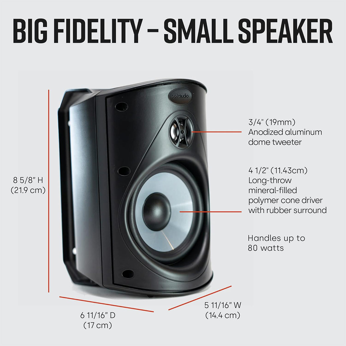 Polk Audio Atrium 4 All-Weather Outdoor Loudspeaker - Pair (Black)