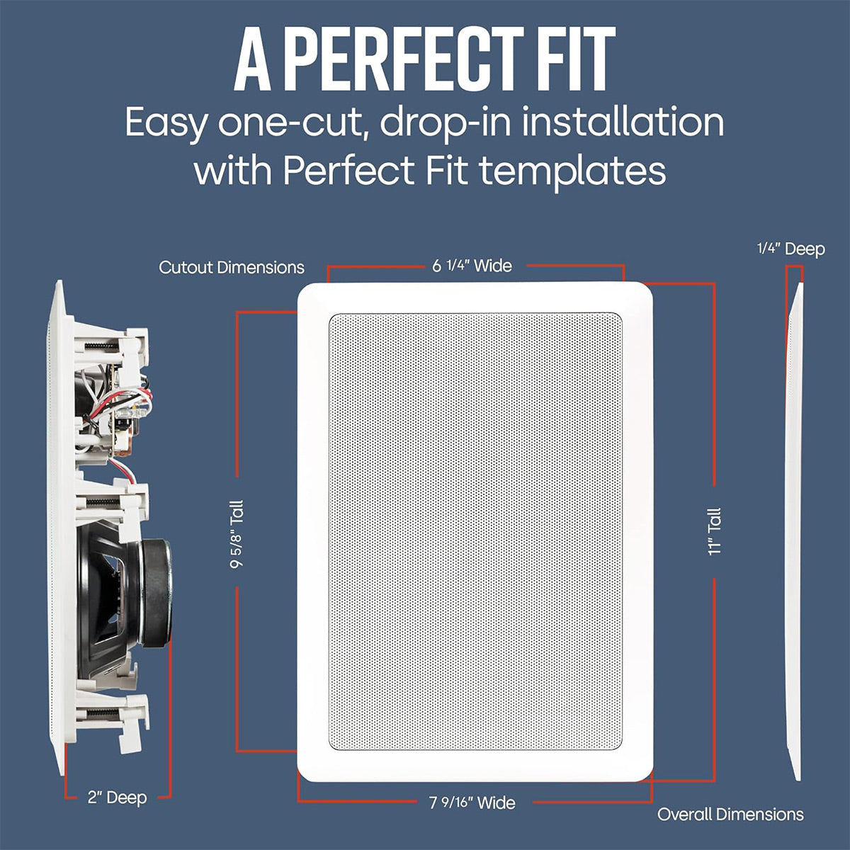 Polk Audio RC55i 5.25 Inch 2 Way In Wall Speakers - 4 Pack (White)