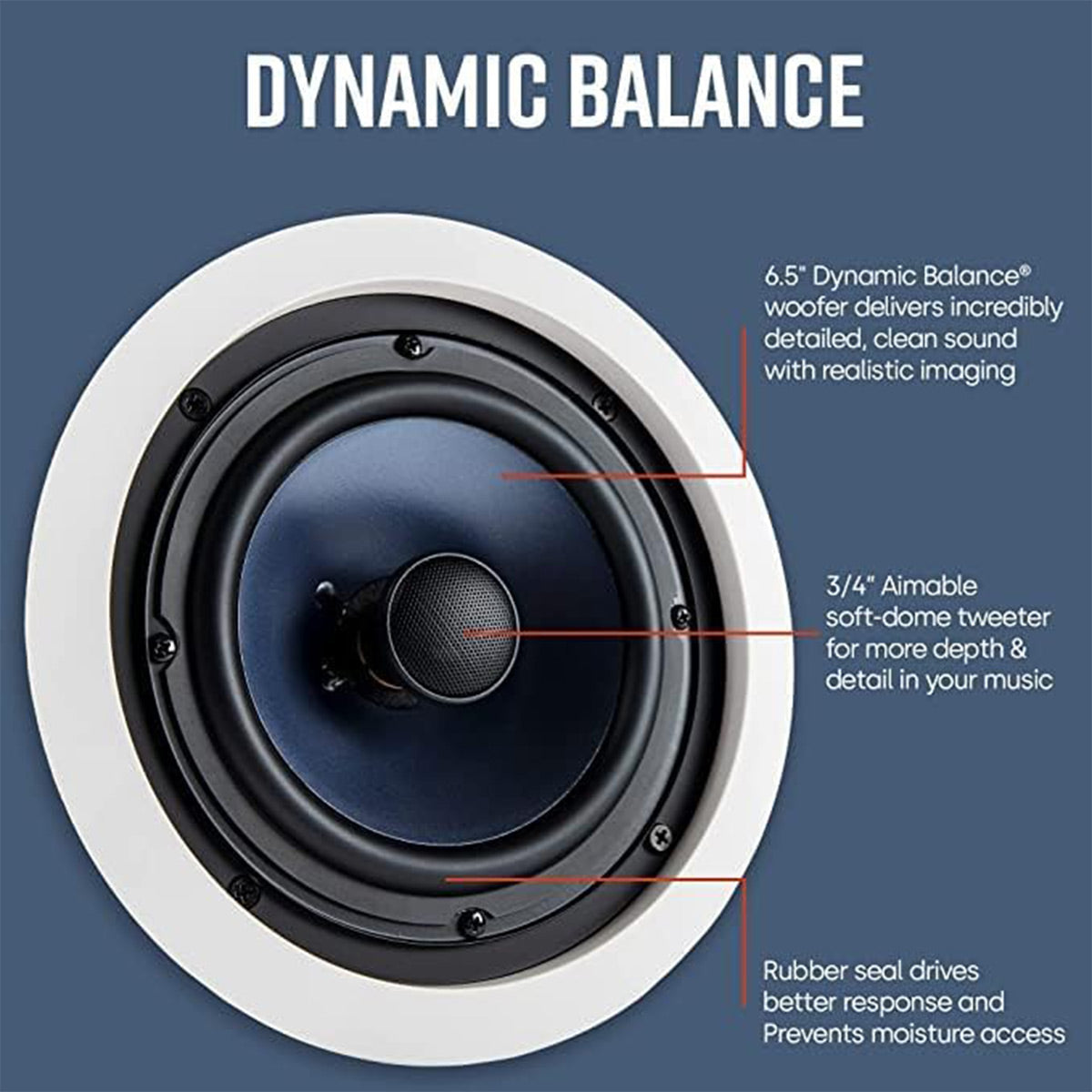 Polk Audio RC60i 2 Way In Ceiling Speakers - 8 Pack (White)
