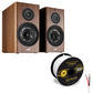 Polk Audio Reserve 200 Bookshelf Speaker Pair with 14 Gauge Speaker Wire - 50 Feet (Walnut)