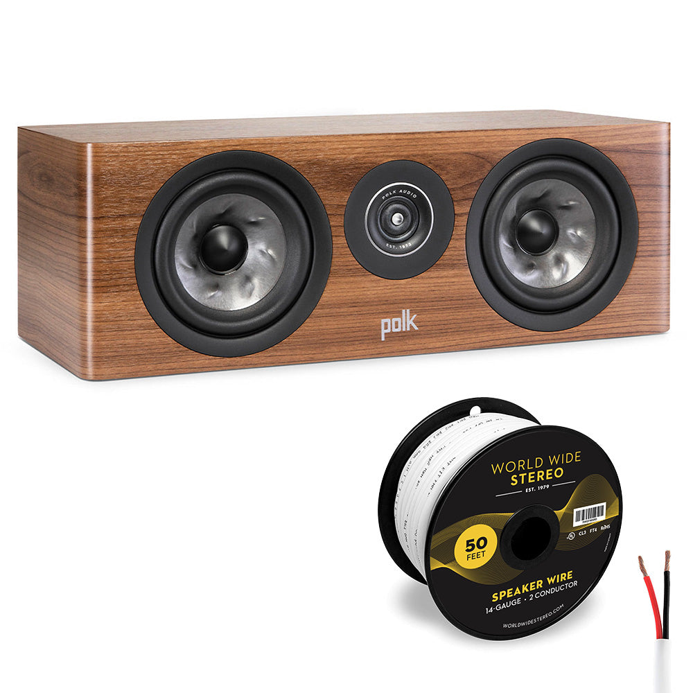 Polk Audio Reserve R300 Center Channel Speaker with Speaker Wire (Walnut)