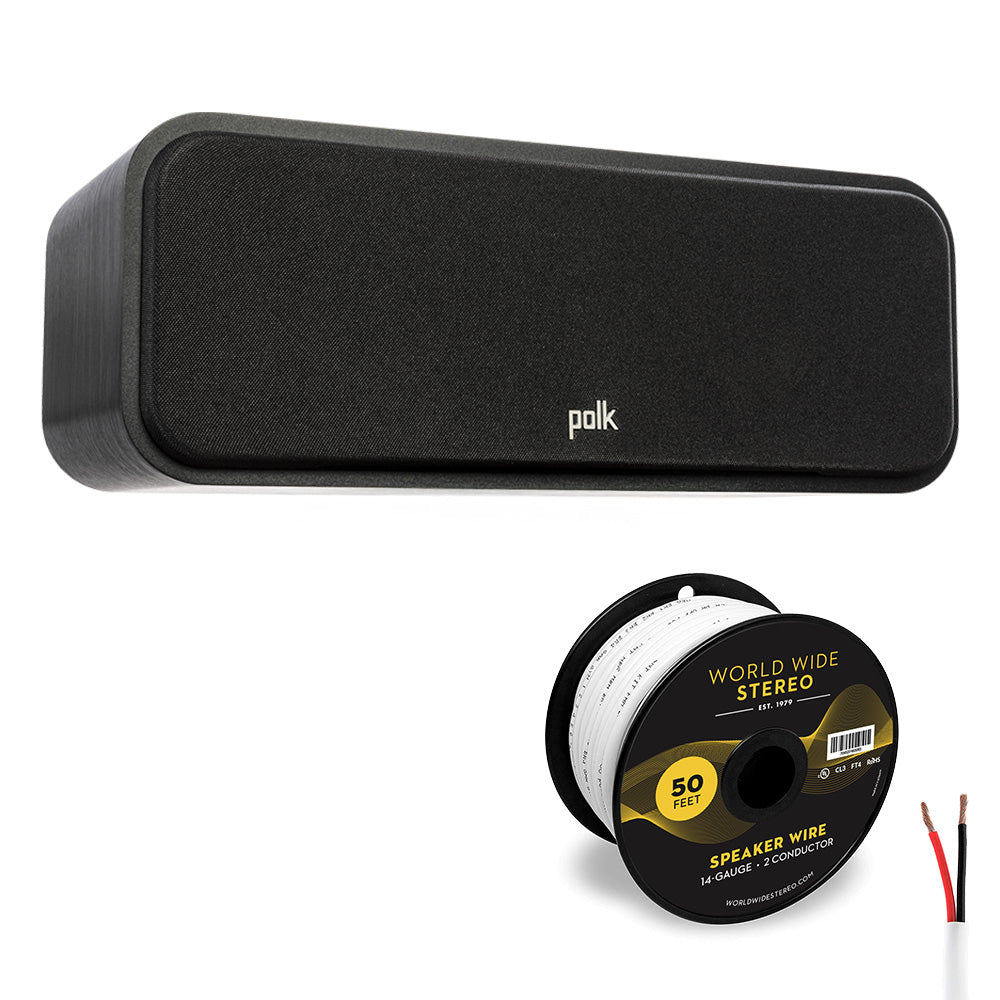 Polk Audio Signature Elite ES30 Center Channel Speaker Cable Bundle (Black)