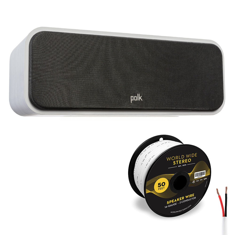 Polk Audio Signature Elite ES30 Center Channel Speaker Cable Bundle (White)
