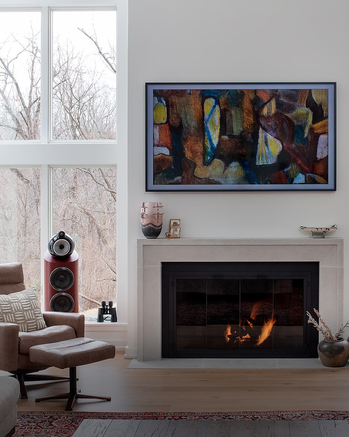 Modern living room and entertaining space. Technology Design & Integration by World Wide Stereo in Lower Gwynedd, PA.