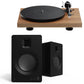 Pro-Ject Debut Evo 2 Turntable Bundle with Kanto TUK Premium Powered Bookshelf Speakers (Satin Walnut/Matte Black)