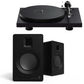 Pro-Ject Debut Evo 2 Turntable Bundle with Kanto TUK Premium Powered Bookshelf Speakers (Satin Black/Matte Black)