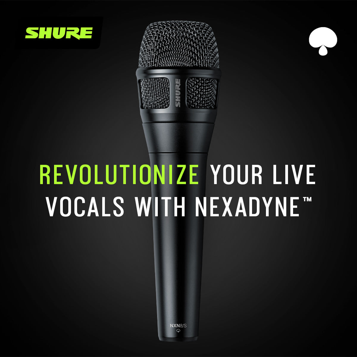 Shure Nexadyne NXN8/S Supercardioid XLR Handheld Vocal Microphone (Black)