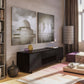 Salamander Chameleon Credenza Chicago UST Media Cabinet - Grass Texture, Black Oak Doors, Black Oak Sides, Black Solid Surface Top