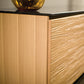 Salamander Designs Chameleon Collection Denver 337 Triple AV Cabinet (Natural Oak with Black Glass Top)