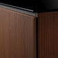 Salamander Designs Chameleon Collection Manhattan 221 Twin AV Cabinet (Medium Walnut Doors and Sides, Black Glass Top)