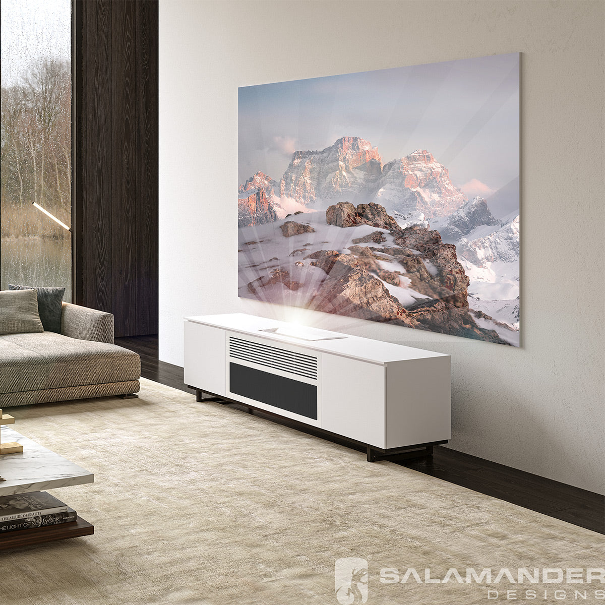 Salamander Designs Chameleon Collection Miami 245 Projector Integrated Cabinet for Samsung LPU7D (Gloss White)