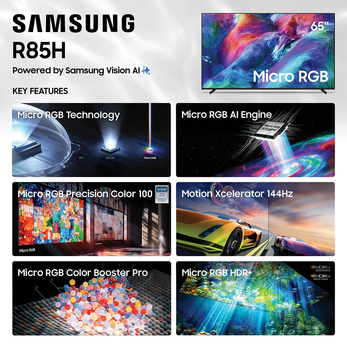 Samsung MRN65R85HAFXZA R85H 65 Inch 4K Micro RGB TV