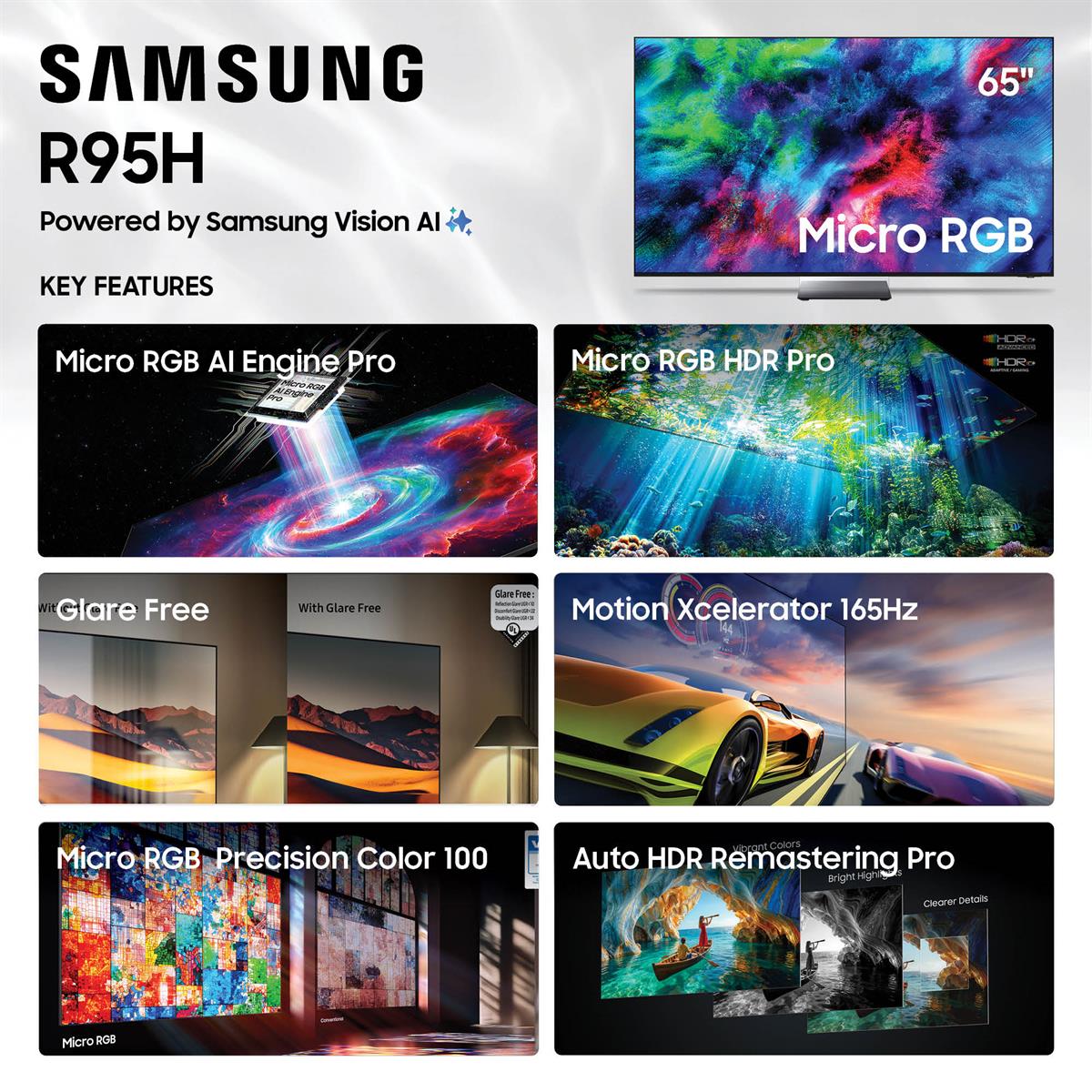 Samsung MRN65R95HAFXZA R95H 65 Inch 4K Micro RGB TV