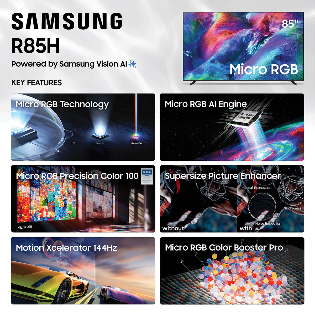 Samsung MRN85R85HAFXZA R85H 85 Inch 4K Micro RGB TV