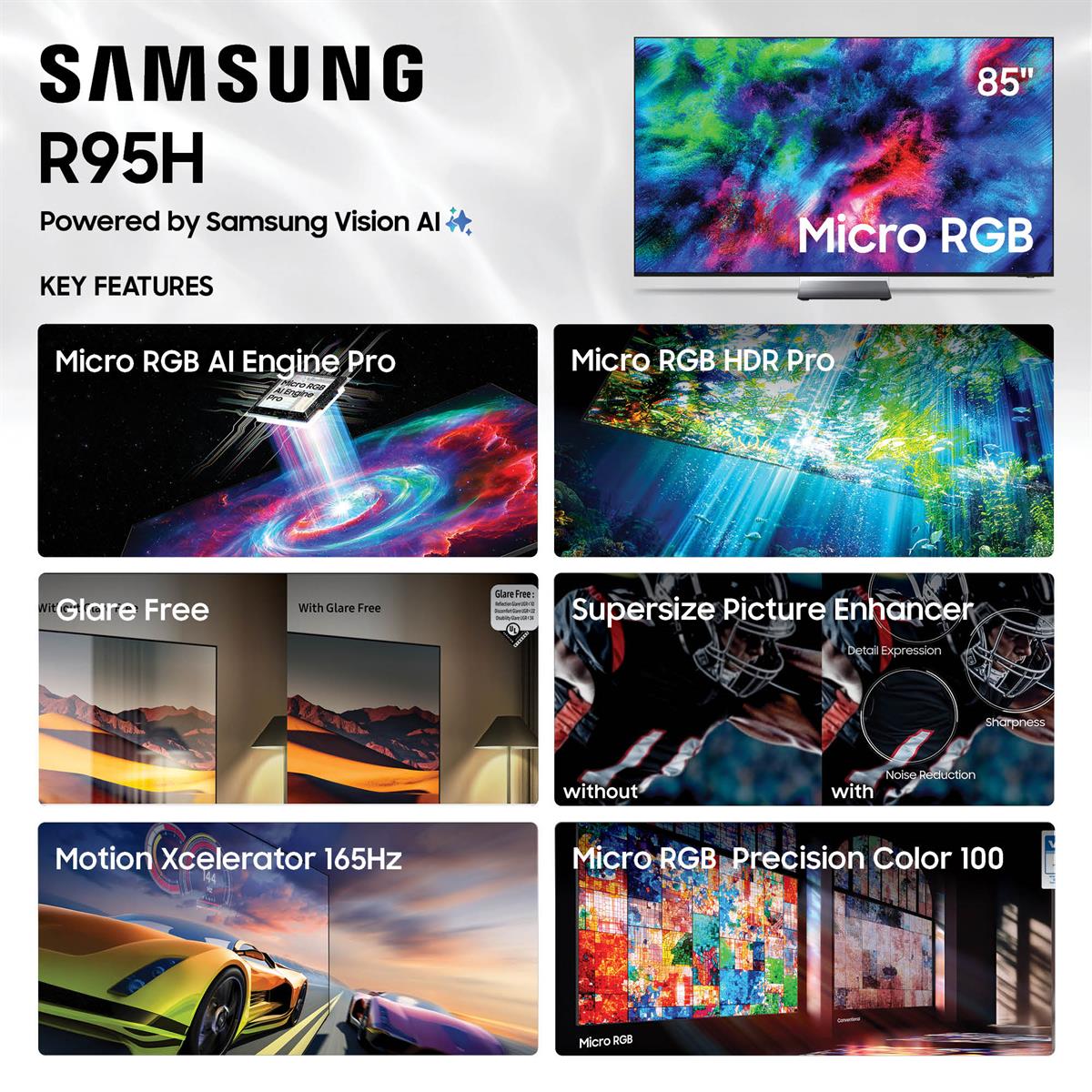 Samsung MRN85R95HAFXZA R95H 85 Inch 4K Micro RGB TV