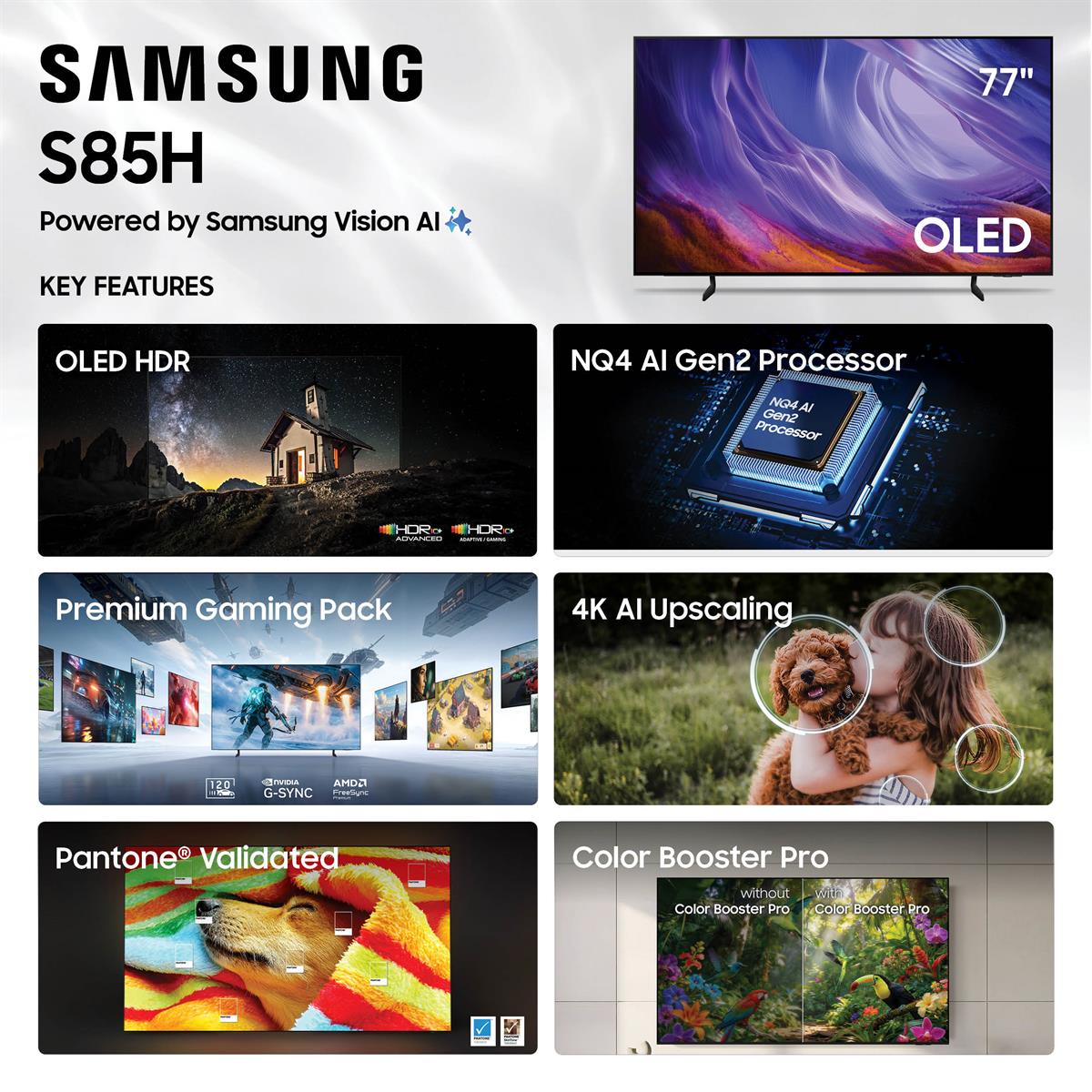 Samsung QN77S85HAEXZA S85H 77" 4K OLED TV