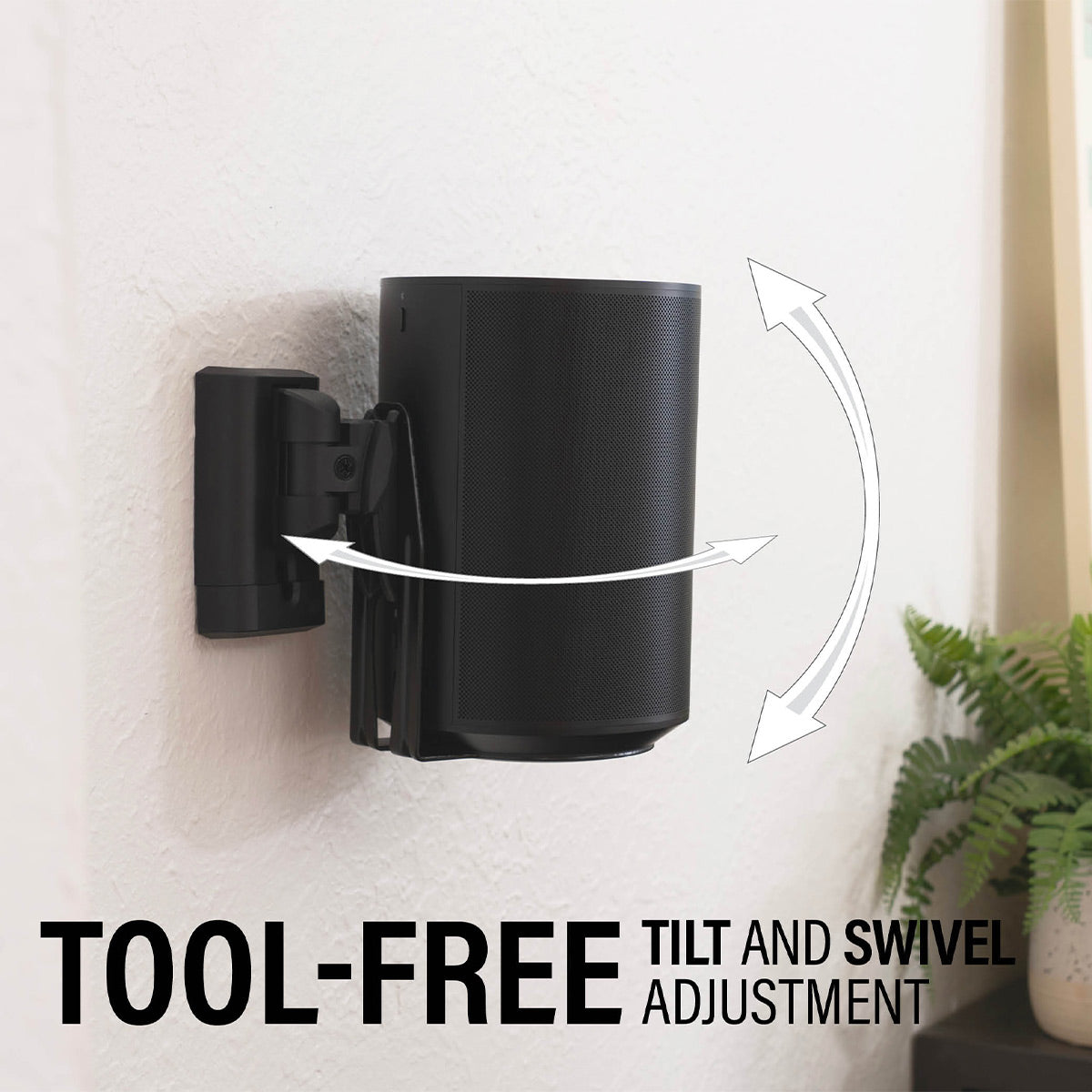 Wall/Ceiling Mount Bracket For Sonos Era 100 Speaker - Swivel & Tilt, Holds 22lbs, Black Metal, Easy Install