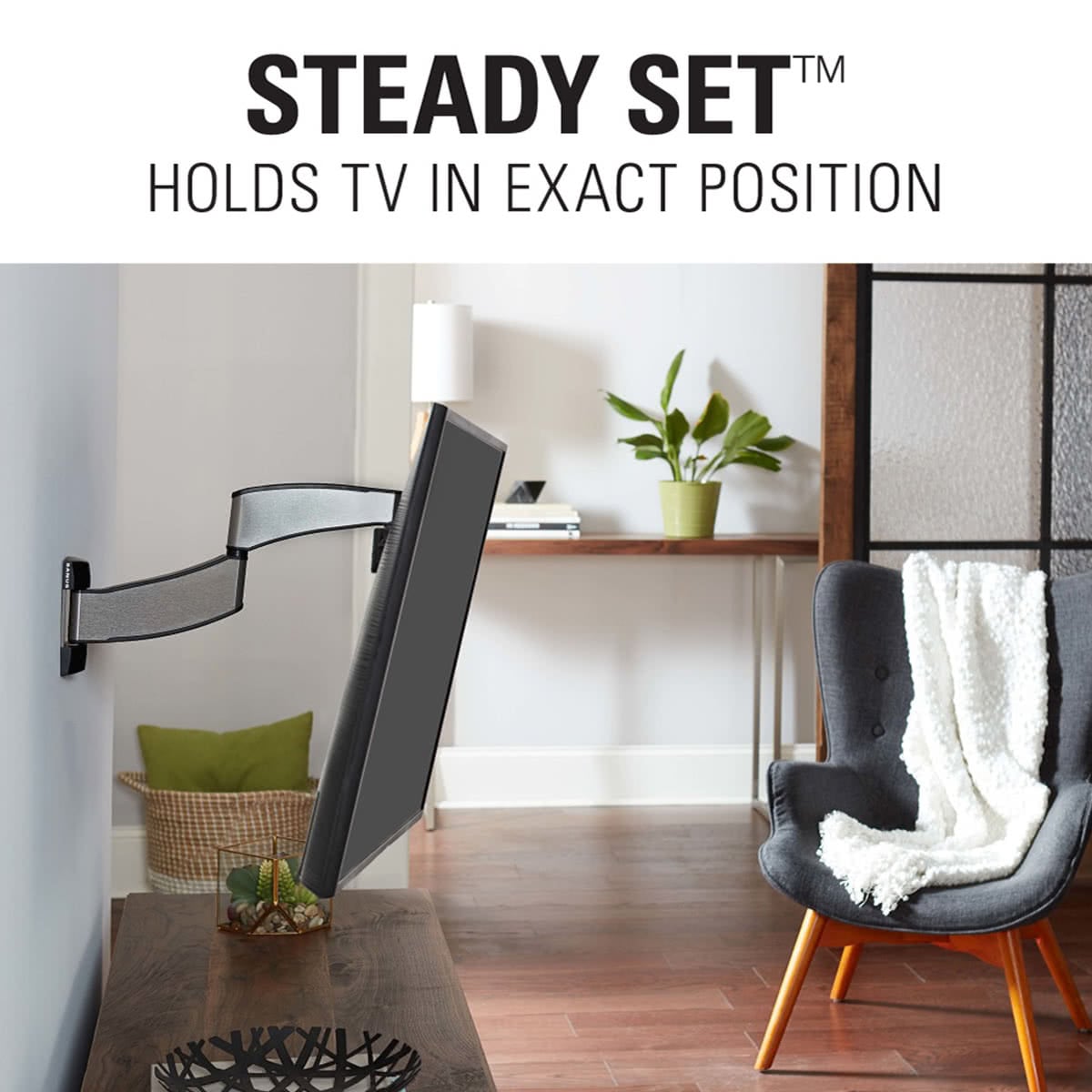 Sanus VSF716 Small Full Motion TV Mount for 19" - 40" TV (Silver)