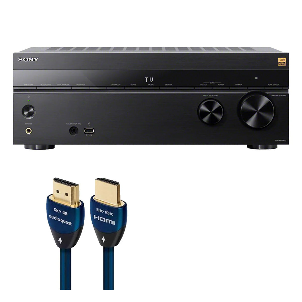 Sony STR-AN1000 7.2 Channel 8K AV Receiver with AudioQuest SKY 3m HDMI Cable