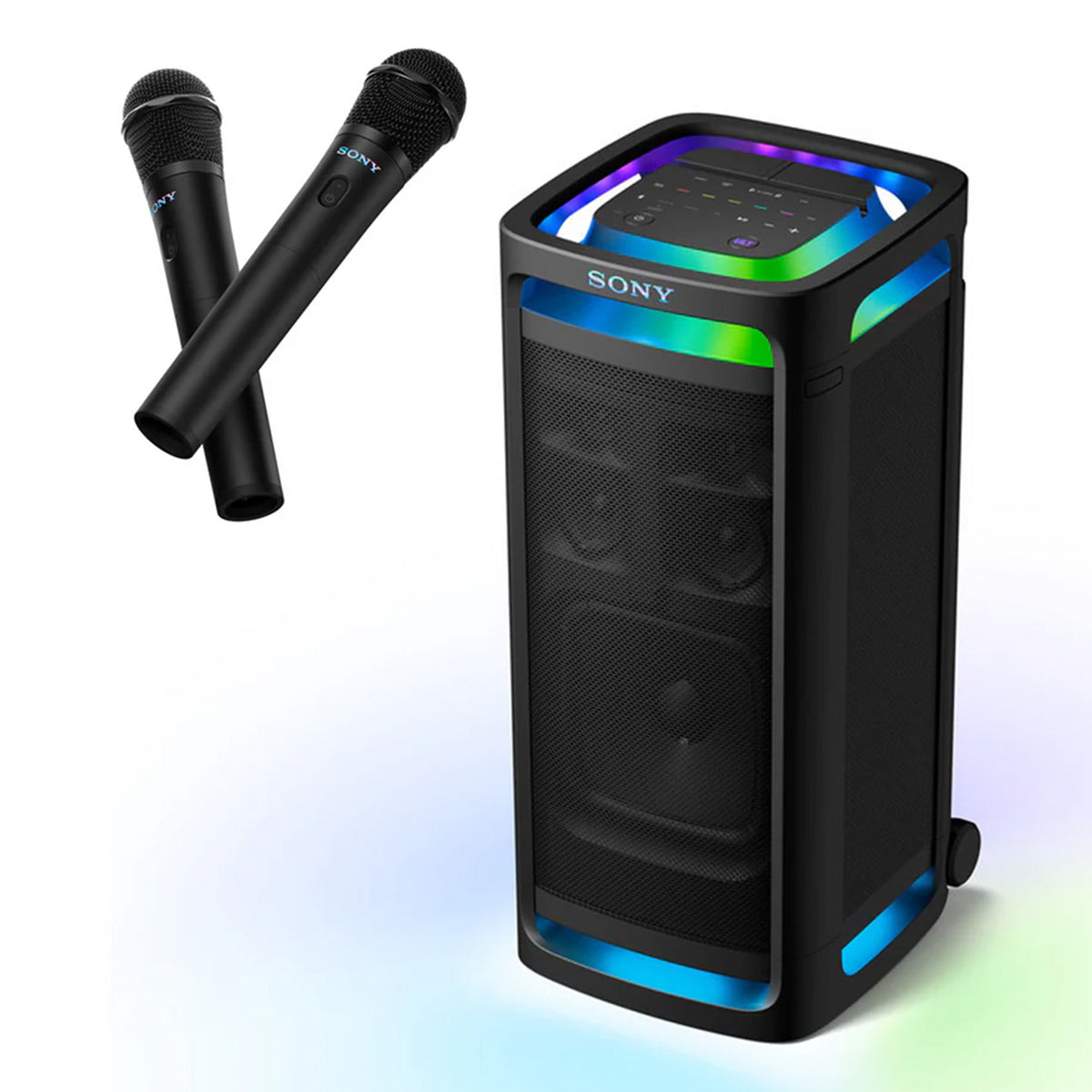 Sony ULT TOWER 9AC Bluetooth Party Speaker Bundle with ULT Mic Wireless Microphones