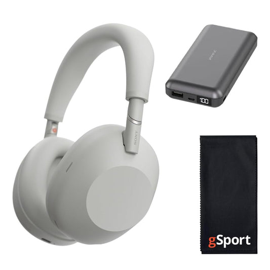 Sony WH-1000XM6 Wireless Noise Cancelling Over Ear Headphone Bundle with gSport Accessory Kit (Silver)
