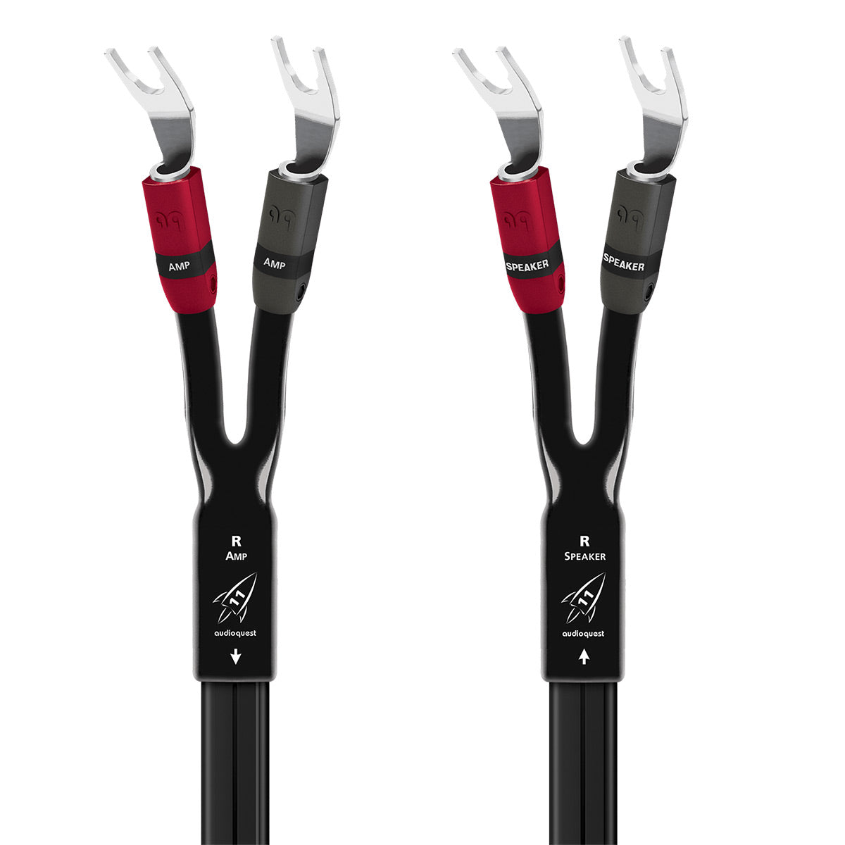 AudioQuest Rocket 11 Full-Range Speaker Cable with Silver Multi-Spade Connections - 15 ft. (Pair)