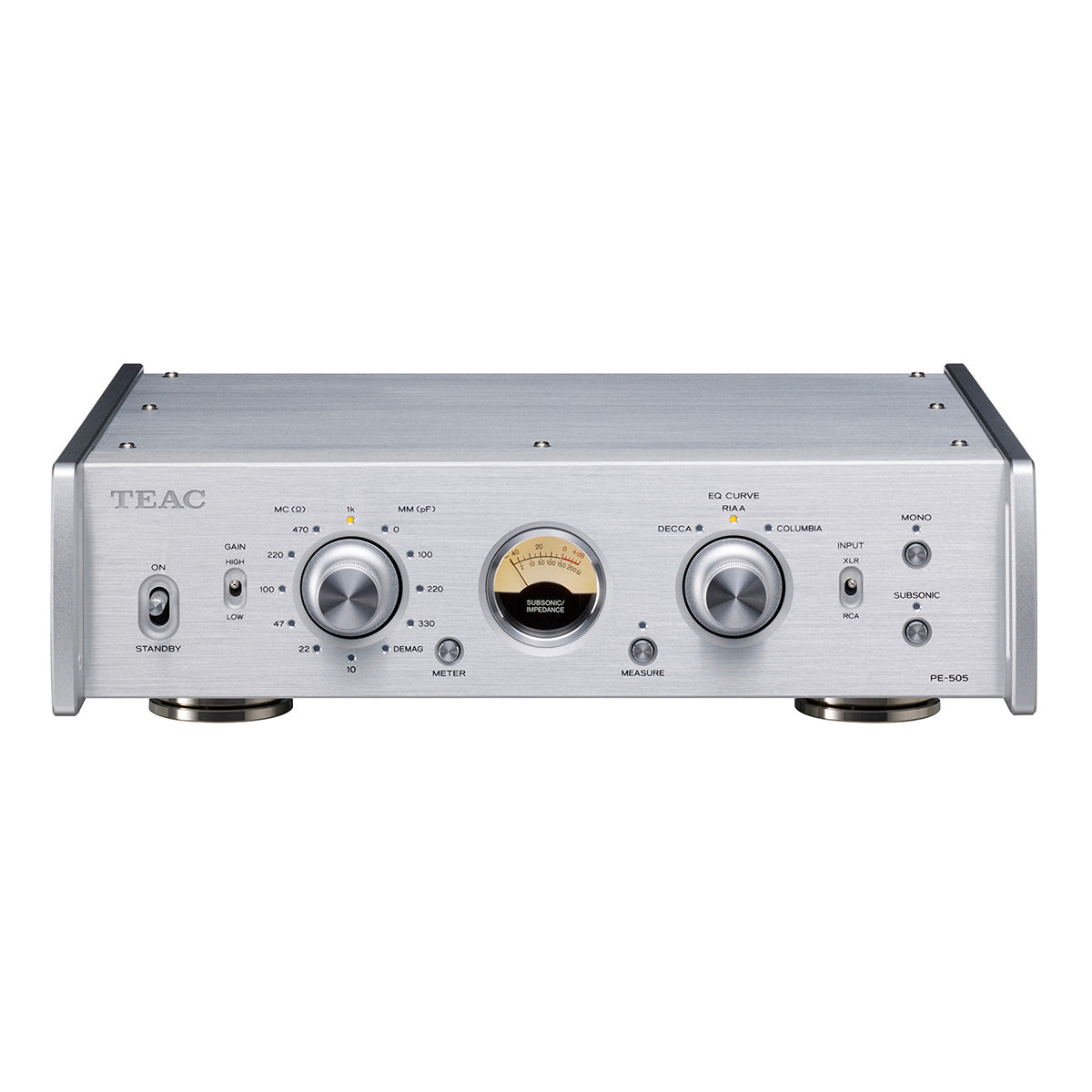 TEAC PE-505 Fully Balanced Phono Preamplifier (Silver)