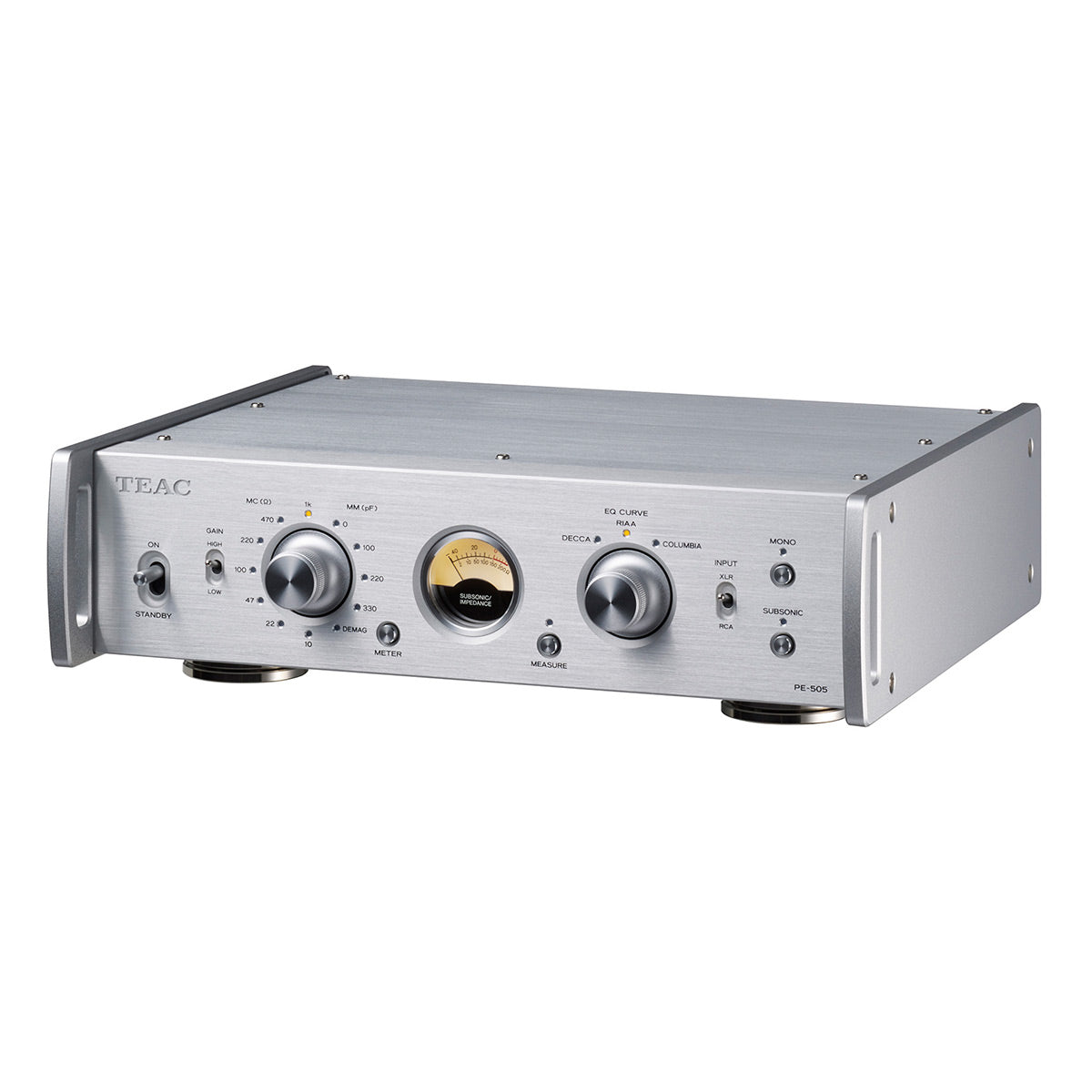 TEAC PE-505 Fully Balanced Phono Preamplifier (Silver)