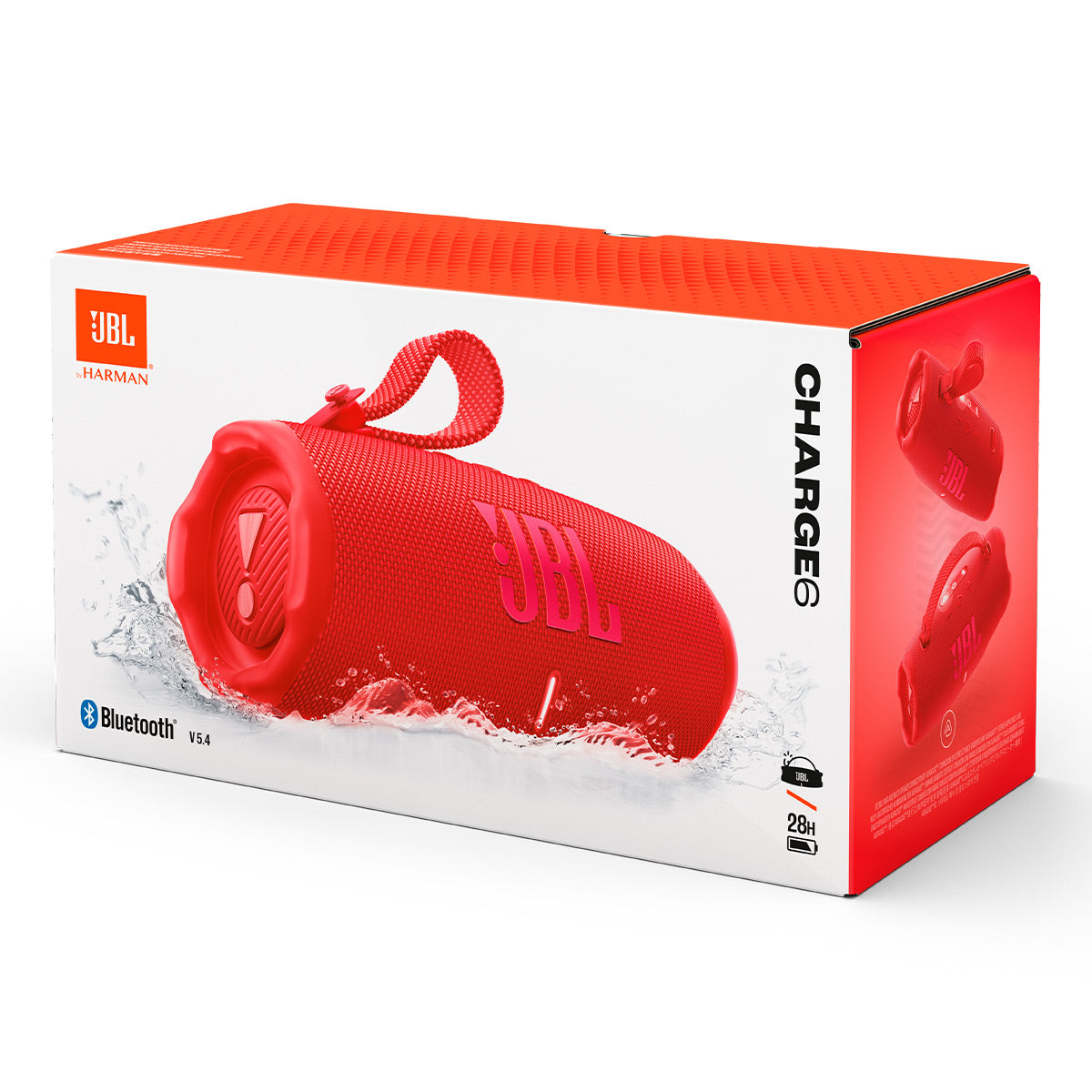 JBL Charge 6 Waterproof Portable Speaker Bundle with gSport Silicone Sleeve (RED)