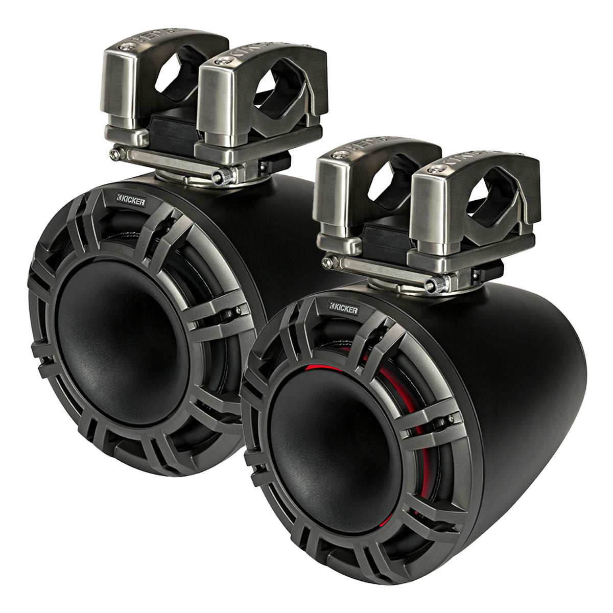 Kicker 44KMTC9 9" FullRange Marine Tower Speakers Pair (Charcoal