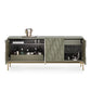 BDI Mesa 7639 4-Door Credenza (Moss with Brass Base)