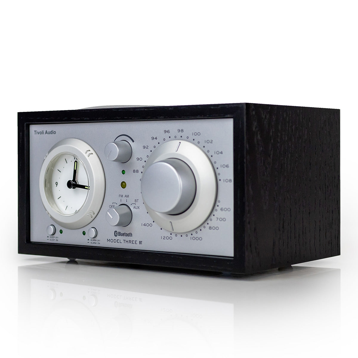 Tivoli Audio Model Three AM/FM Bluetooth Clock Radio with USB Charging Ports (Black Ash/Silver)