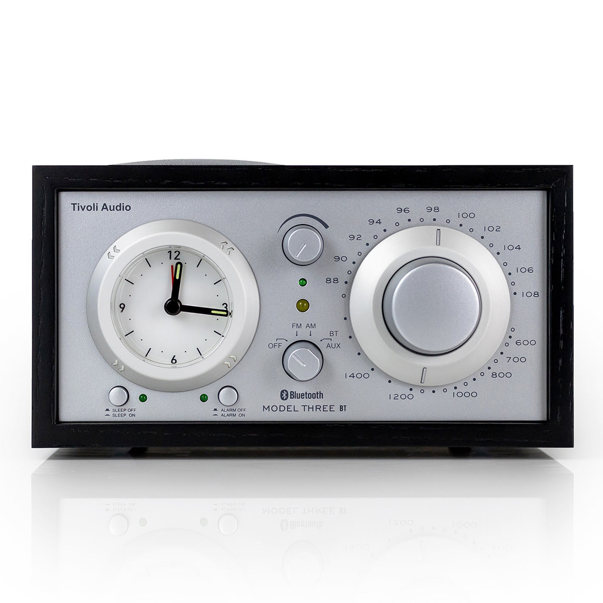 Tivoli Audio Model Three AM/FM Bluetooth Clock Radio with USB Charging Ports (Black Ash/Silver)