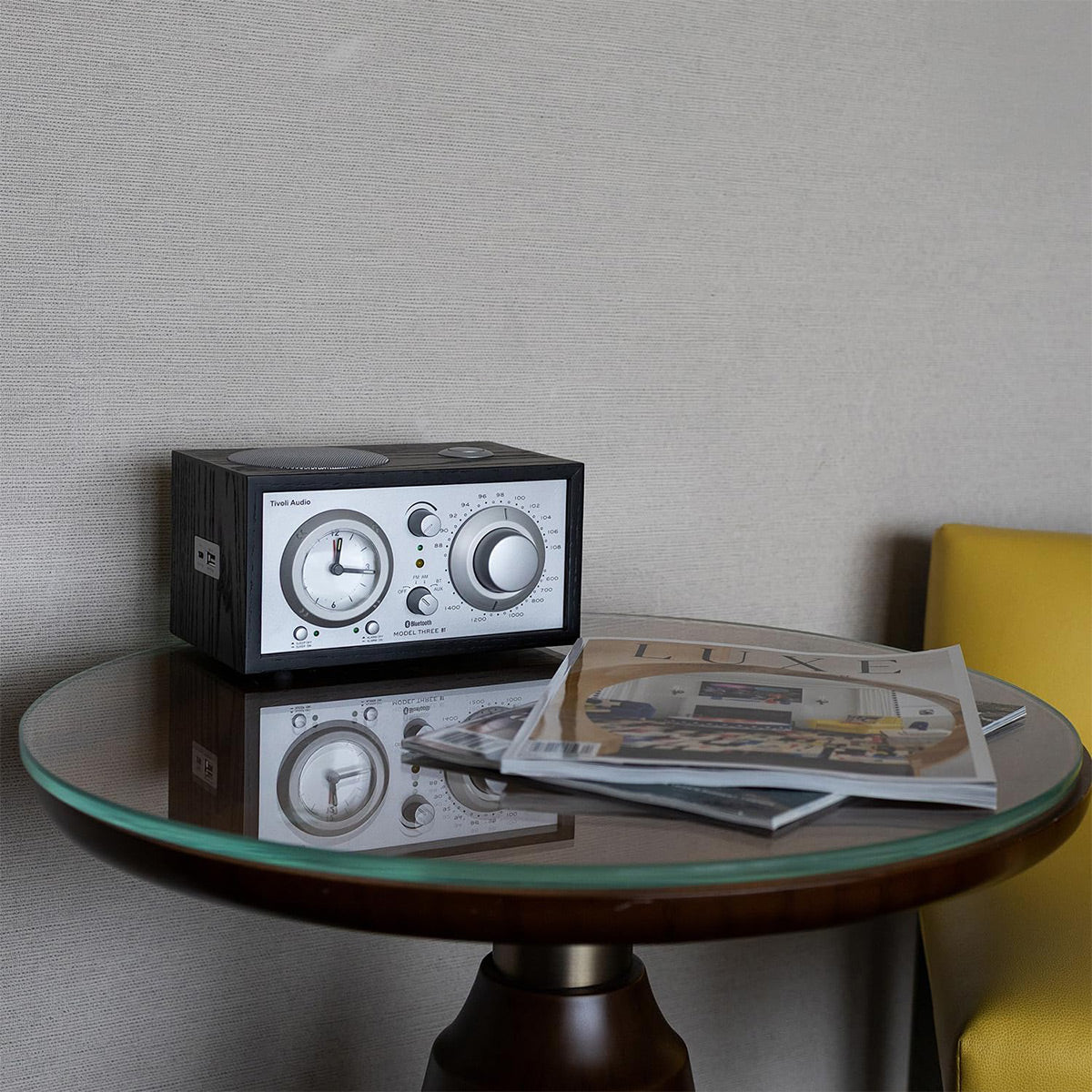 Tivoli Audio Model Three AM/FM Bluetooth Clock Radio with USB Charging Ports (Black Ash/Silver)