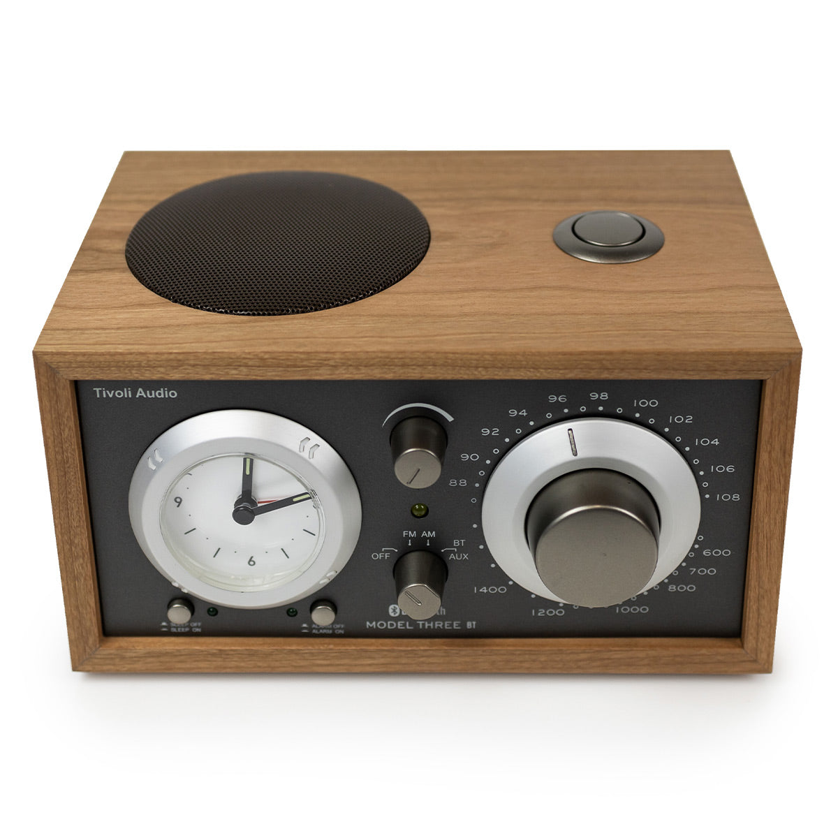 Tivoli Audio Model Three AM/FM Bluetooth Clock Radio with USB Charging Ports (Metallic Taupe/Cherry)