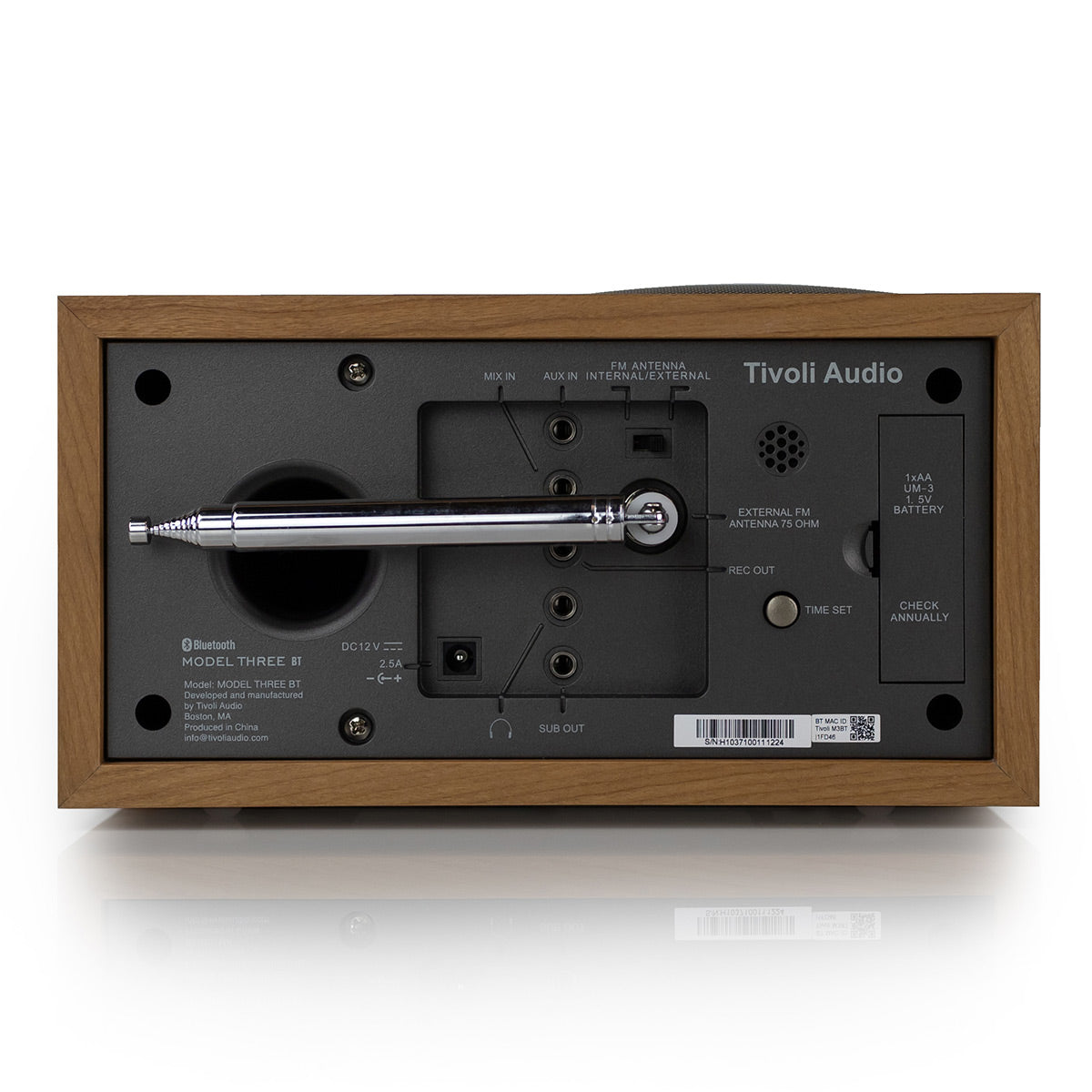 Tivoli Audio Model Three AM/FM Bluetooth Clock Radio with USB Charging Ports (Metallic Taupe/Cherry)
