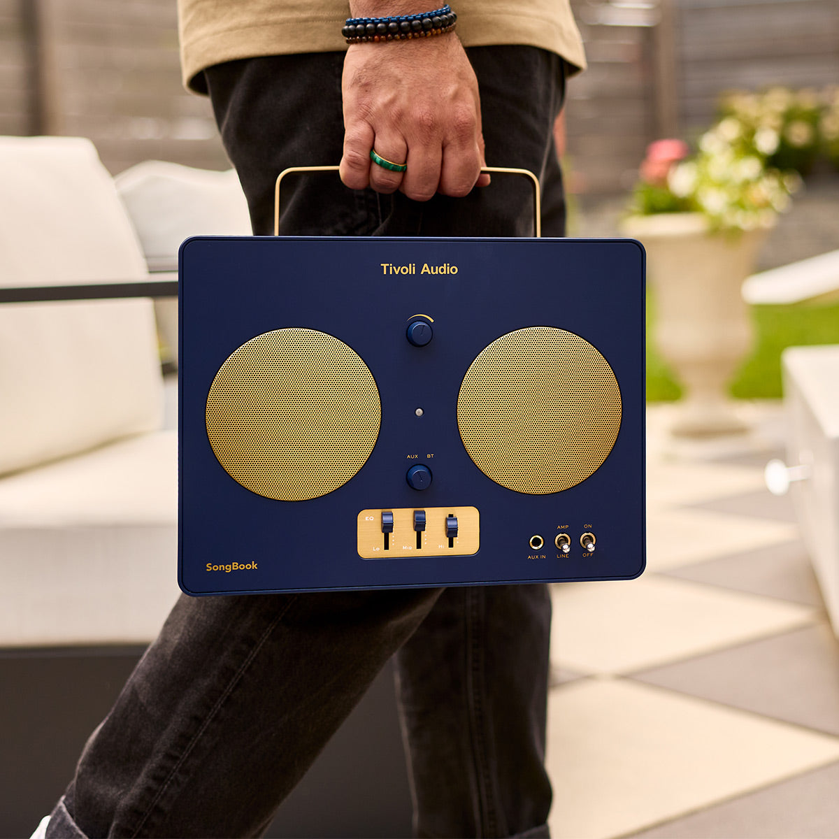 Tivoli Audio Songbook Bluetooth Speaker with Built-In Pre-Amp and Carrying Handle (Blue)